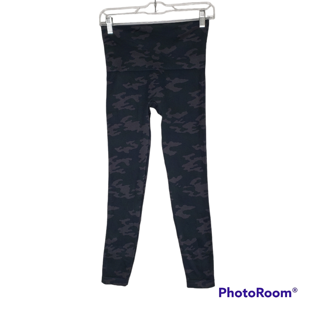 SPANX black camo look at me now high waisted leggings women's size medium